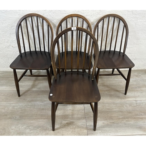 1189 - Four mid 20th century Ercol elm and beech Windsor dining chairs