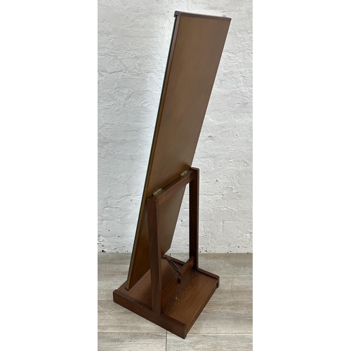 1194 - A mid 20th century teak framed cheval mirror - approx. 135cm high x 39cm wide x 43cm deep