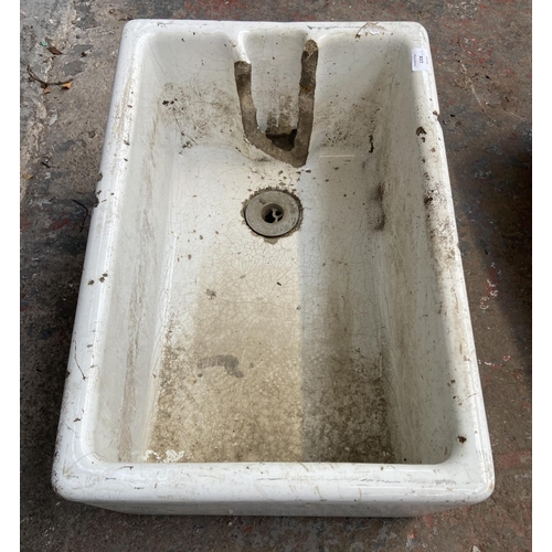 1208 - Two ceramic Belfast sinks - approx. 34cm high x 46cm wide x 61cm long