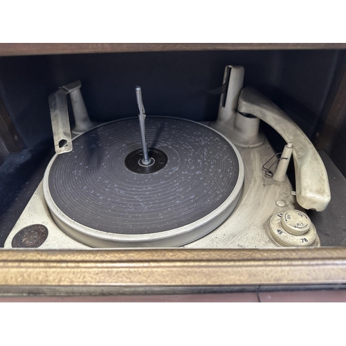 1505 - A mid 1950s Regentone multi 99 radiogram comprising BSR Monarch three-speed autochanger turntable an... 