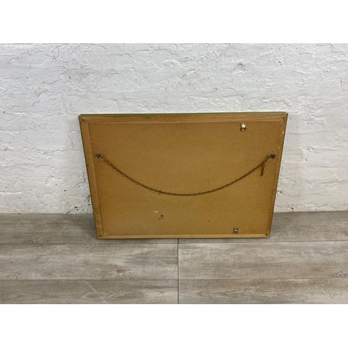 1212 - A modern gilt framed rectangular over mantel wall mirror - approx. 61cm high x 83cm wide