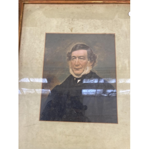 1231 - Six 19th century framed Victorian photographic portraits, three over painted - largest approx. 79cm ... 