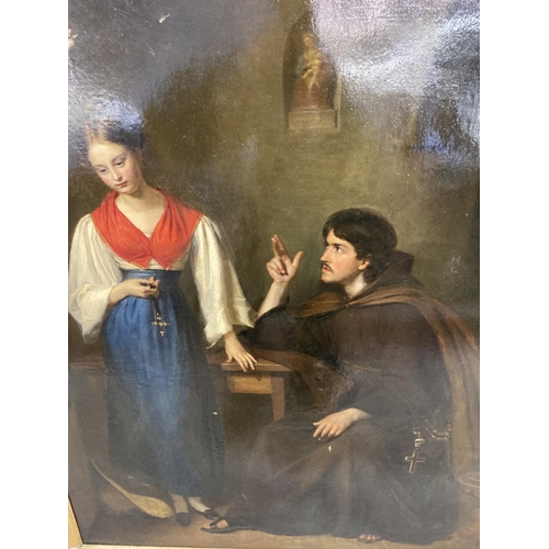 1246 - A 19th century (French school) gilt framed oil on canvas of a religious scene  - approx. 100cm high ... 