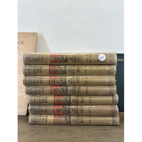 1388 - Nine books, South Africa And The Trans-Vaal War volumes 1-7, Jock Of The Bush Veld, South Africa Lan... 