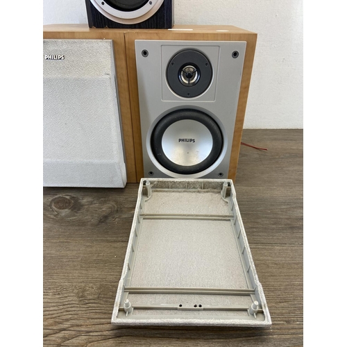 1493 - Three Philips speakers, one pair of FWB-MC50/00 and one MC146/147