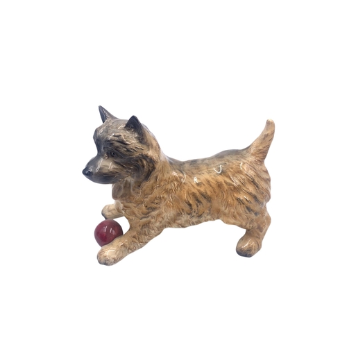 1248 - Three Beswick animal figurines, Lion model no. 2089, Cairn Terrier with ball model no. 1055A and Bro... 