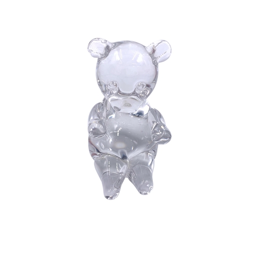 1254 - Five glass paperweights to include Wedgwood lead crystal teddy bear, Wedgwood lead crystal elephant,... 