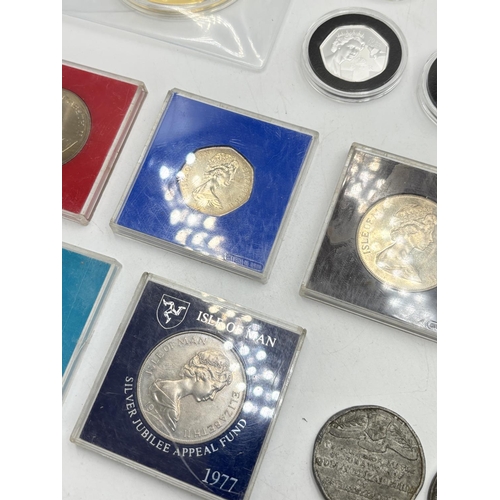 2297 - A collection of British coins and medallions to include 2022 Elizabeth II Ascension Island silver pl... 