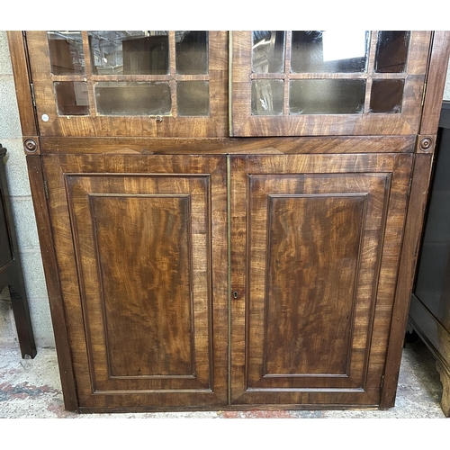 24 - A 19th century mahogany glazed bookcase - approx. 227cm high x 121cm wide x 50cm deep