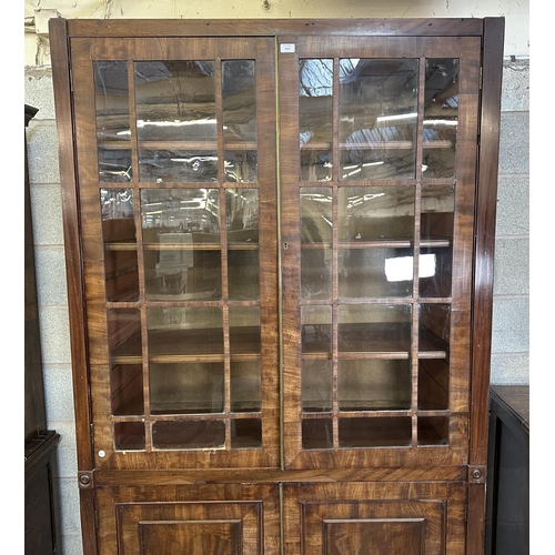 24 - A 19th century mahogany glazed bookcase - approx. 227cm high x 121cm wide x 50cm deep