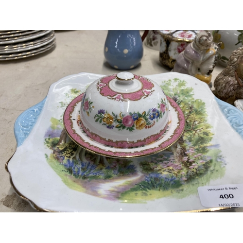 400 - Twenty five pieces of ceramics to include Shelley Woodland 13348 plate, two Beswick Beatrix Potter f... 