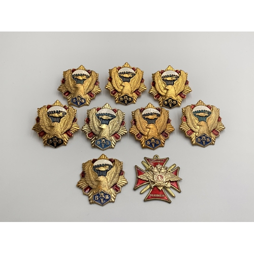 2368 - Nine Russian military badges