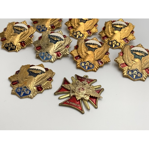 2368 - Nine Russian military badges