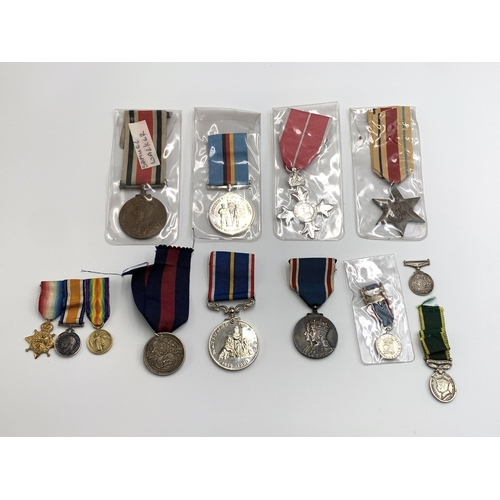 2370 - Thirteen British military medals to include The Africa Star, Faithful Service In The Special Constab... 