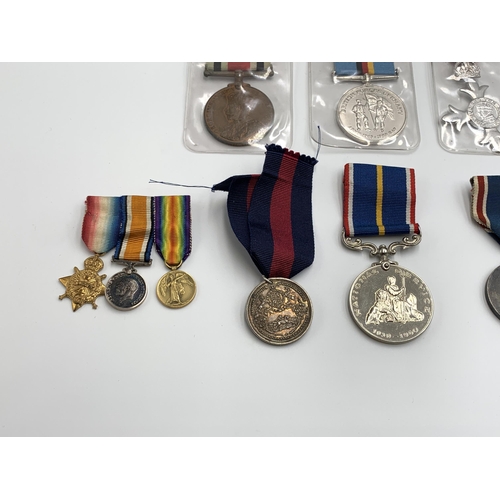 2370 - Thirteen British military medals to include The Africa Star, Faithful Service In The Special Constab... 