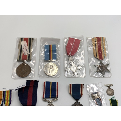 2370 - Thirteen British military medals to include The Africa Star, Faithful Service In The Special Constab... 