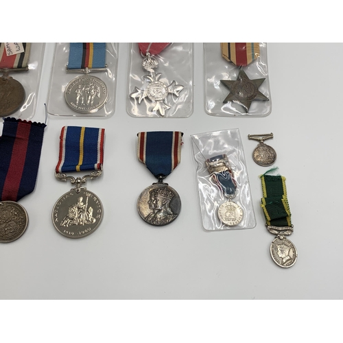 2370 - Thirteen British military medals to include The Africa Star, Faithful Service In The Special Constab... 