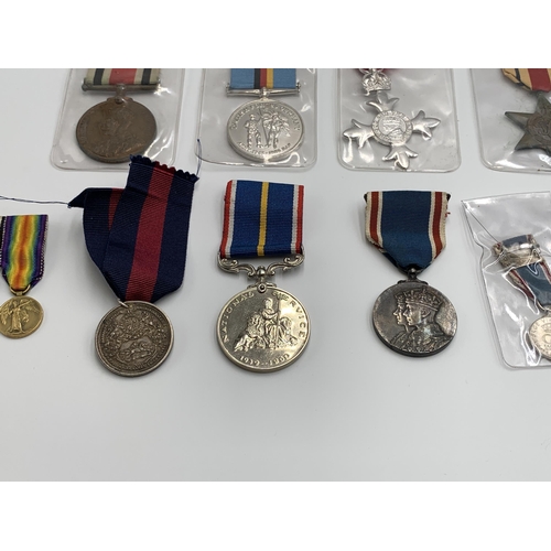 2370 - Thirteen British military medals to include The Africa Star, Faithful Service In The Special Constab... 