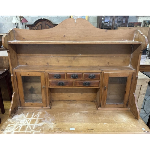 102 - A Victorian pine dresser - approx. 178cm high x 122cm wide x 45cm deep