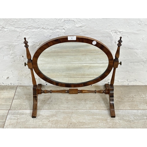 16 - A 19th century mahogany framed swing dressing table mirror - approx. 45cm high x 47cm wide x 25cm de... 