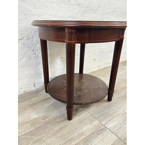 18 - A Danbury Mint The Trafalgar mahogany and glass circular side table - approx. 56cm high x 56cm diame... 