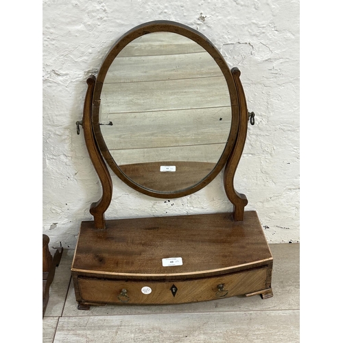 49 - Two 19th century mahogany framed swing dressing table mirrors - largest approx. 54cm high