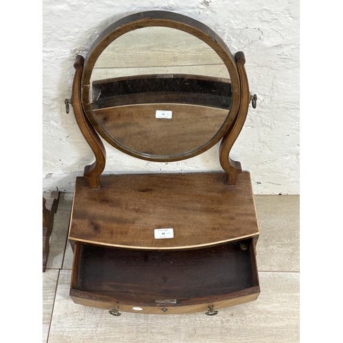 49 - Two 19th century mahogany framed swing dressing table mirrors - largest approx. 54cm high