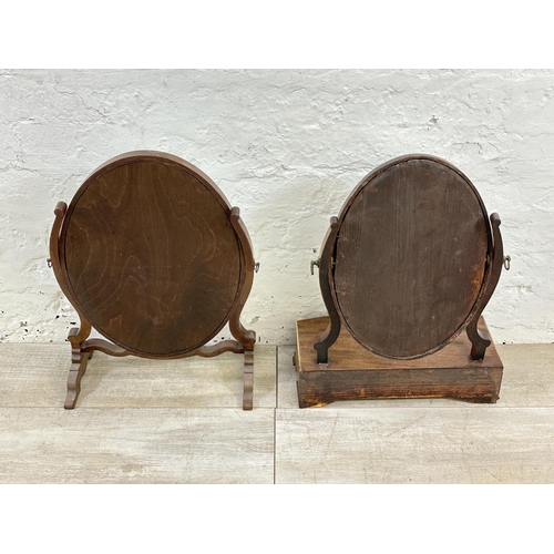 49 - Two 19th century mahogany framed swing dressing table mirrors - largest approx. 54cm high