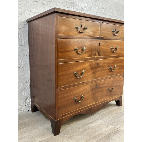 51 - A George III inlaid mahogany chest of drawers - approx. 78cm high x 81cm wide x 41cm deep