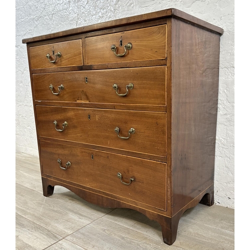 51 - A George III inlaid mahogany chest of drawers - approx. 78cm high x 81cm wide x 41cm deep