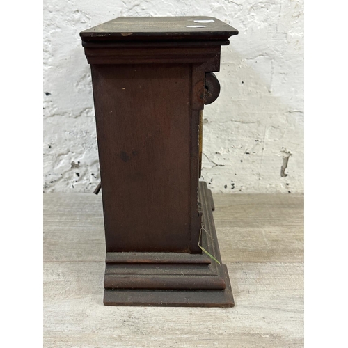 54 - A late 19th/early 20th century Ansonia Clock Company of New York mahogany cased chiming mantel clock... 