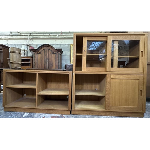 70 - A Laura Ashley Milton oak three compartment storage system