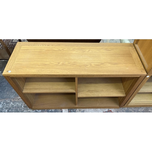 70 - A Laura Ashley Milton oak three compartment storage system