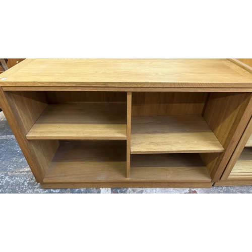 70 - A Laura Ashley Milton oak three compartment storage system