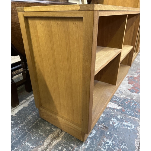 70 - A Laura Ashley Milton oak three compartment storage system