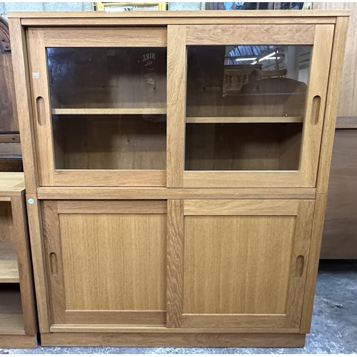 70 - A Laura Ashley Milton oak three compartment storage system