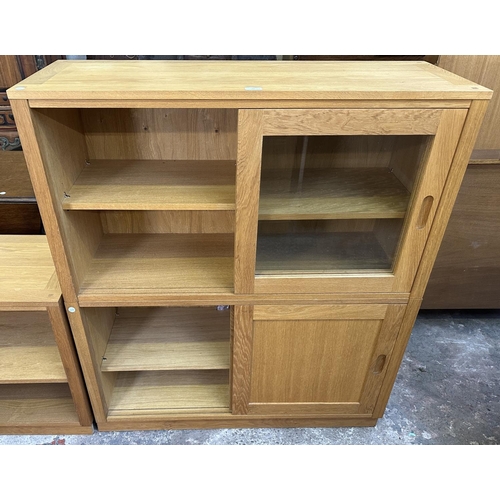 70 - A Laura Ashley Milton oak three compartment storage system