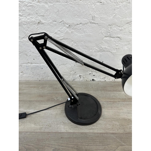 74 - An Anglepoise style black metal desk lamp