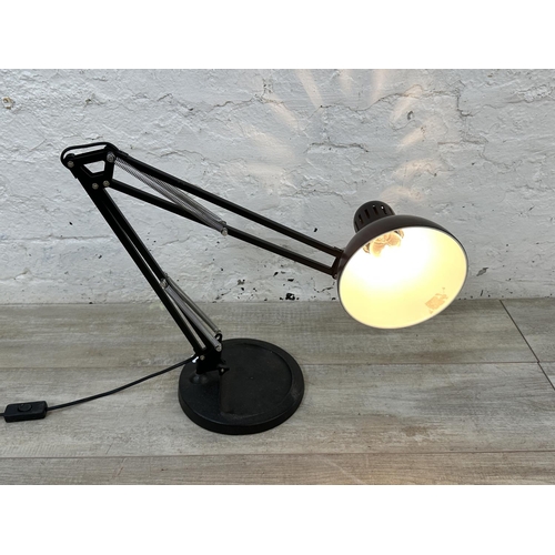 74 - An Anglepoise style black metal desk lamp