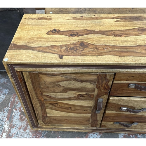 78 - An Indian sheesham wood sideboard - approx. 82cm high x 175cm wide x 45cm deep