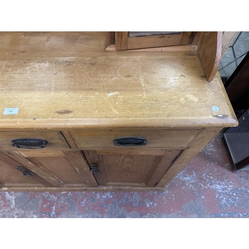 102 - A Victorian pine dresser - approx. 178cm high x 122cm wide x 45cm deep