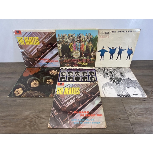 770 - Six LP vinyl records by The Beatles 'Sgt Peppers Lonely Hearts Club Band' mono (PMC 7027) first pres... 