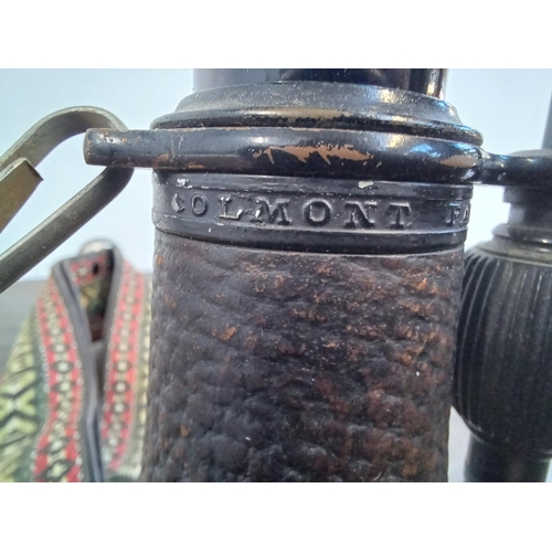 696 - A pair of French Colmont binoculars with broad arrow mark