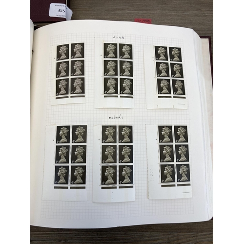 Three Stanley Gibbons Devon large capacity peg-fitting stamp albums containing a large collection of British stamps