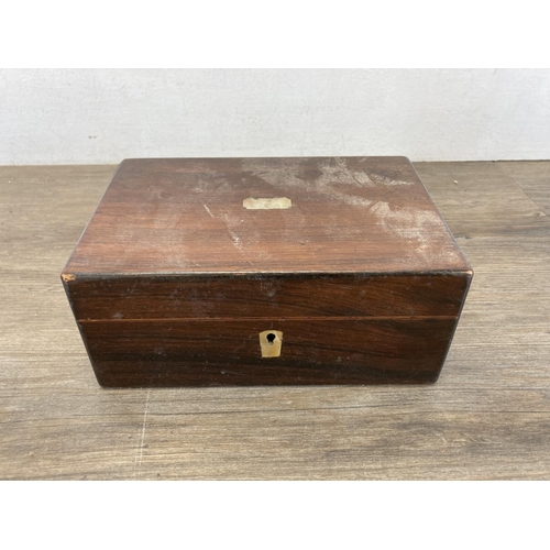 669 - Various collectables to include Victorian rosewood jewellery box, Aristocrat chromium plate cigarett... 