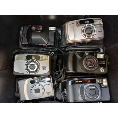 705 - Ten Pentax compact cameras