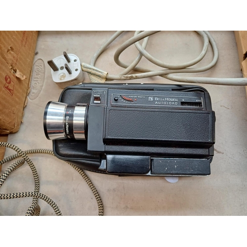 727 - Five items, one boxed Sankyo Dualux-1000 Super-8/Regular-8 cine projector, one Rank Precision Indust... 