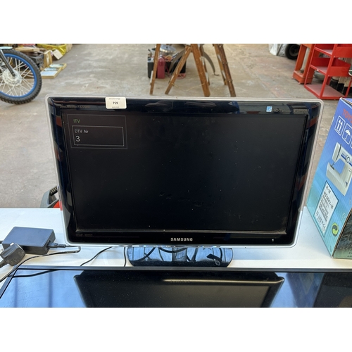 759 - Two TVs, one Sony KDL-40WE663 40