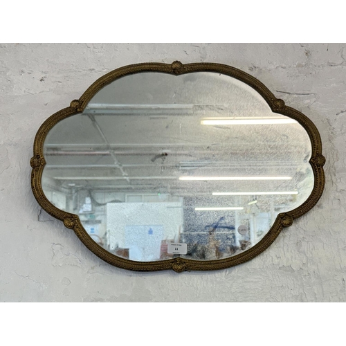 11 - A 19th century style gilt framed wall mirror - approx. 45cm high x 61cm wide