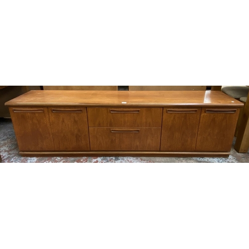 116 - A mid 20th century Meredew teak low sideboard - approx. 55cm high x 201cm wide x 45cm deep